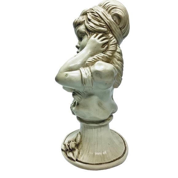 Vintage 1971 Resin J Kendrick - Set of 2 Bust Statues - Boy & Girl - Picture 3 of 9